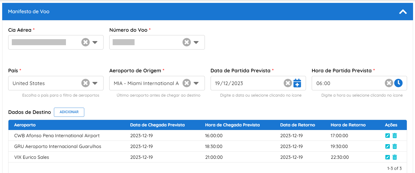 Figura 1 — Manifesto de Voo com múltiplas rotas dentro da plataforma Lead Comex.png