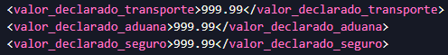 Imagem 6 - Exemplo de preenchimento de _Valores declarados da carga_ Lead XML.png
